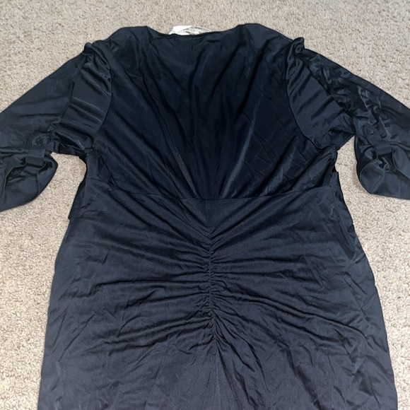 Diane Von Furstenberg DVF Jelissa Jersey Ruched Button Front LBD Dress Black XL - Picture 9 of 14